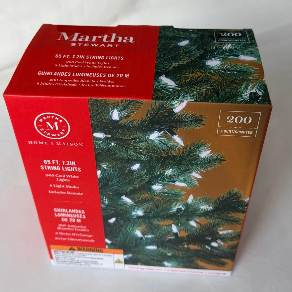 Martha Stewart 200 Cool White Holiday String Lights